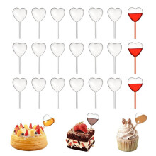 200 Stycken Papper Cupcake And Jam Dropper Dekorationsset, Plast Pipett, Dessertpipett (Hjärtformad)