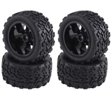 1/10 RC Car Tires for Traxxas Rustler 4X4, Durable Rubber Truck Wheels with 12mm Hex and Enhanced OffRoad Traction