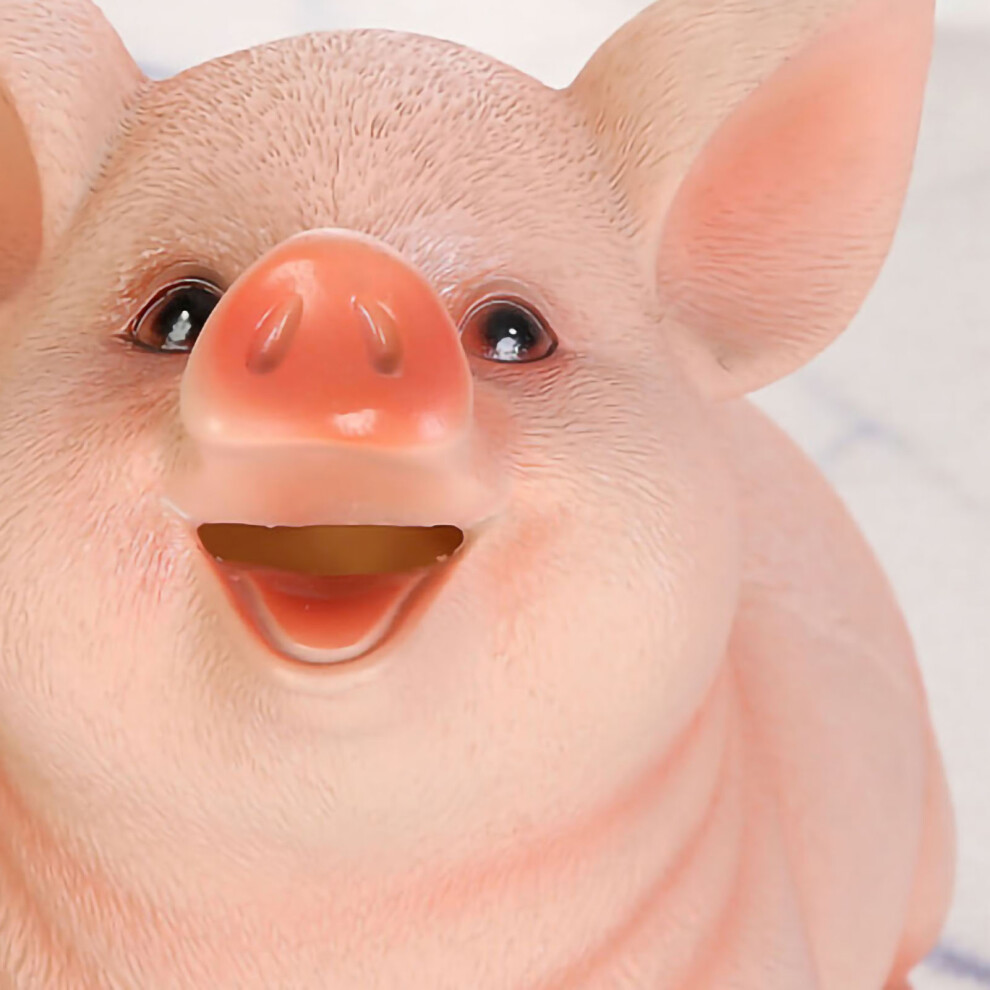Piggy Bank Cute Pig Appearance Environmentally Friendly Resin Cartoon Piggy Bank Coin Bank Large Pig 21X16x16cm 3545974787931
