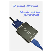 6X VGA-zu-USB-Adapter-Konverter mit Audio- und Video-Capture-Karte, 1080P, Ohne Laufwerk, Hochauflösende Bildqualität