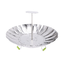 Roestvrijstalen Opvouwbare Groentestoommand, Inzet voor Het Koken van Voedsel, Uitbreidbaar Om in Verschillende Maten Pot Te Passen (5,1-9 Inch)