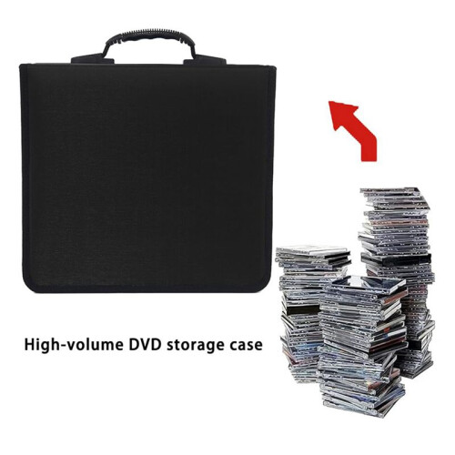 2X CD Case, 400 Capacity DVD Case CD Wallets Protective CD Storage Organizer Holder Booklet Album Box Binder (Black)
