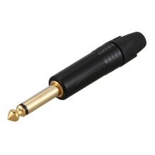 Gold Plating 50Pcs Plug Mono Professional 2 Pole 6.35 mm 6.5mm Stereo Jack Plug Neutrik 6.35mm Jack Black