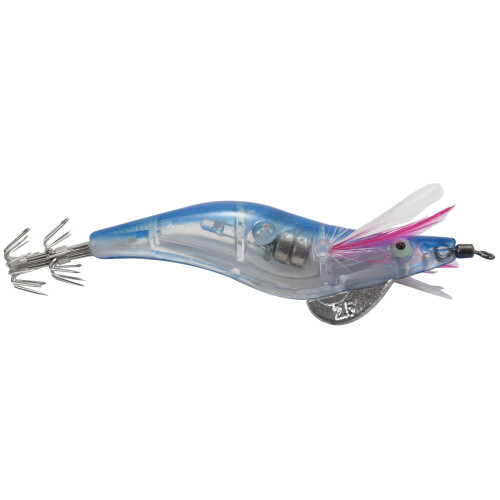 2 Stück Blau Blinkende LED Fischköder Blitzlicht 10 cm Minnow Leucht Squid Jig Garnele Köder Nacht Fischen KöDer 2