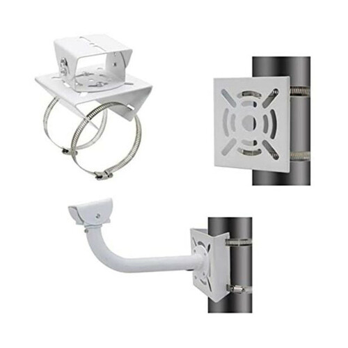 Pole Mount Bracket with Dual Loop Stability, Universal Wall Holder for Outdoor Indoor Poles 1