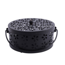 2X Nordic Retro Metal Hollow Titulaire Floral Floral Coil Bobine BrûLeur Moustiquaire (Noir)