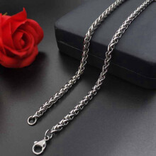 2X Fashion Jewelry Stainless Steel Necklaces for Men Women Keel Chain Choker Necklace 3mm 24Inch