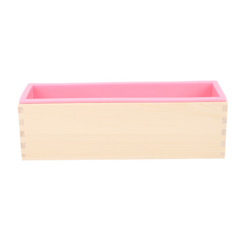 2X 1200G DIY Soap Wooden Soap Mold Box Silicone Liner Rectangular Loaf Swirl Soap Mold Making Tool 1