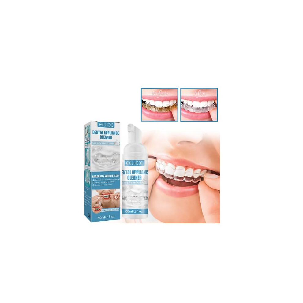 Braces Cleaner 60ml Deep Cleaning Foam for Retainers and Dentures, Gentle AntiAbrasive Care