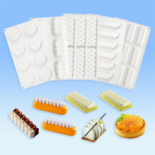 Durable Long Waved Shape Silicone Molds-6 consecutive short 2