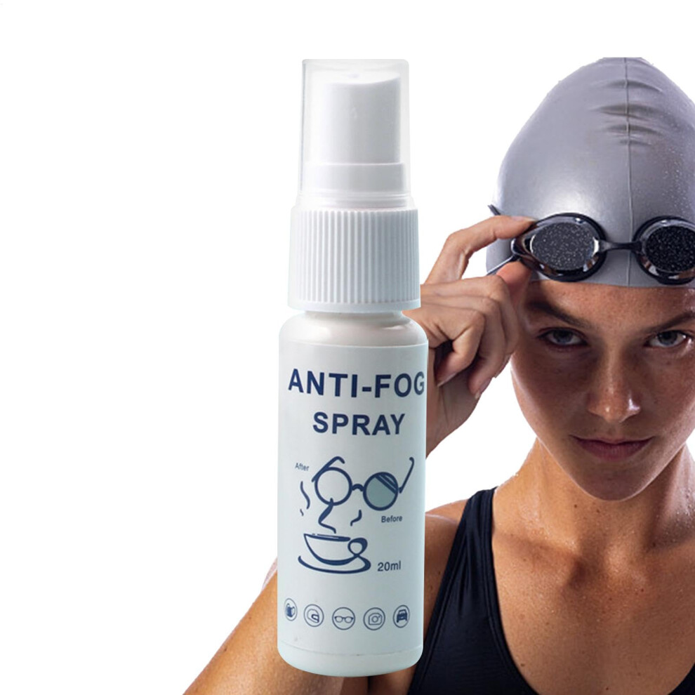 AntiFog Spray for Swim Goggles 20ml Lens Cleaner LongLasting Streak for Glasses Mirrors Car