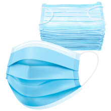 50 Pack Disposable 3 Ply Face Masks for Adults with Adjustable Nosepiece and Soft Ear Bands
