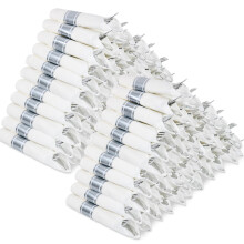 Disposable Silver Cutlery Set 400pcs with Napkins, Silver Plastic Flatware for Wedding Party