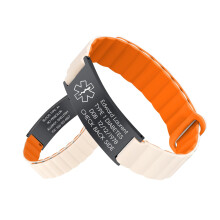 Medical Alert Bracelet for Women and Men, Waterproof Silicone ID Wristband Small Size
