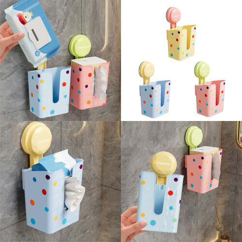 Suction Cup Mounted Wet Wipes Dispenser For Kitchen-Yellow 2