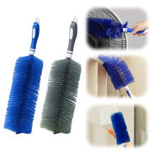 Fan Cleaner Brush with Bendable Design, Reusable Microfiber Blind Dusting, Grey Blue Long Handle
