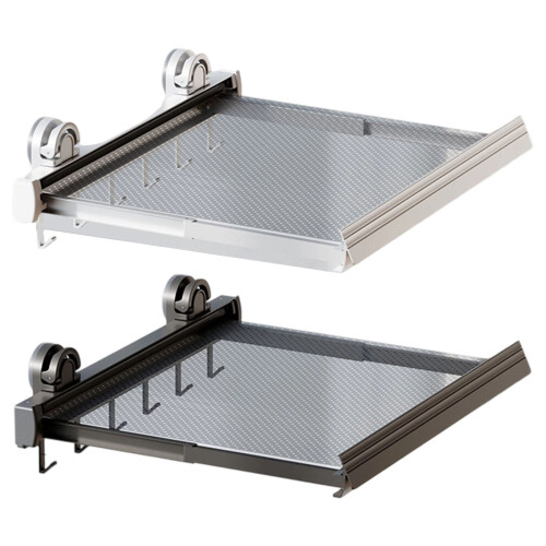 Aluminum Retractable Garment Rack Integrated Drying Net-White 1