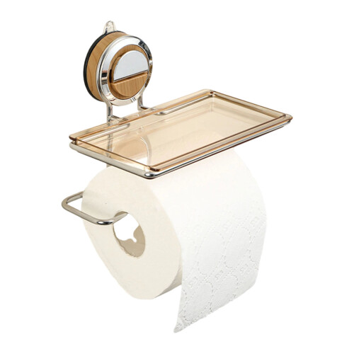 Plastic Stainless Steel Bathroom Organizer Wall-walnut color 2