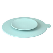 Silicone Utensil Rest with Double Sided Suction Pad, NonSlip Green Grass Holder for Bowls and Plates