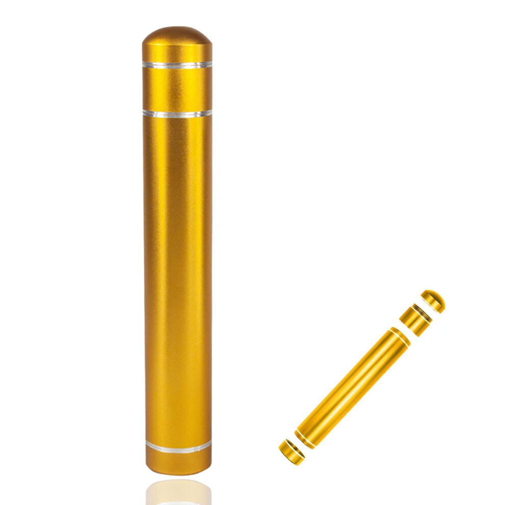 Gold Aluminum Cigar Travel Case For Men Airtight Waterproof Shockproof Tube Holder For Camping
