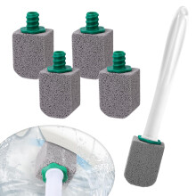 Pack of 5 Pumice Stone Toilet Cleaner with Ergonomic White Handle, Removes Hard Water Stains, Chemical