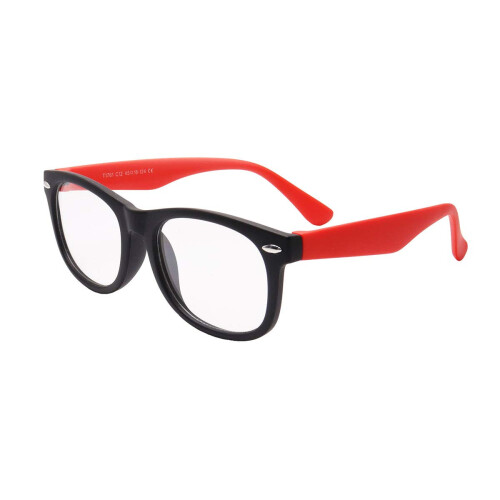 Kids Blue Light Blocking Computer Glasses with AntiGlare KidSized Frame Matte Black Red for Gaming and Study