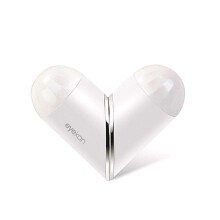 Contact Lens Case Travel Kit with Tweezers and Applicator, Compact Dual Compartment White Box