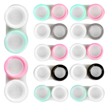 12pcs Contact Lens Case Set with Left Right Labels Durable Travel Soak Storage Ready Supply Pack