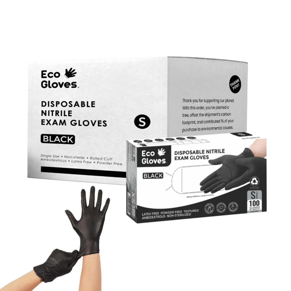 Black Nitrile Disposable Exam Gloves 5 Mil Large Latex Powder Food Safe Puncture Resistant 9092120030334