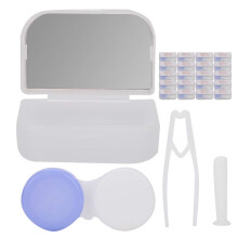 Valentine's Day Compact Contact Lens Case with Secure Dual Compartments for Travel Storage