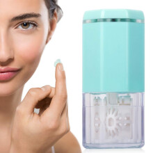 USB Turbine Rotation Contact Lens Cleaner Case Kit with 2 in 1 Storage for Travel Blue