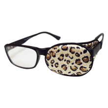 Eye Patch for Glasses Brown Leopard Silk Cover for Amblyopia and Lazy Eye Training Kids Adults