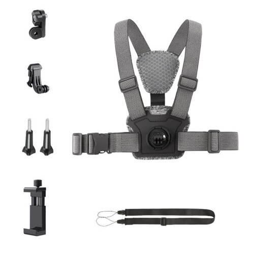 Adjustable Chest Mount Harness Strap for   Action Camera Accessories Combo D