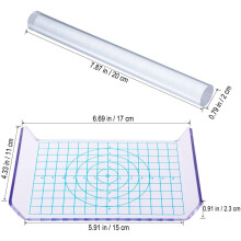 Clay Tool Kit,Acrylic Clay Roller with Grid Sheet Clay Pottery Tool for Shaping,Sculpting Hand-Made DIY Tool Materials
