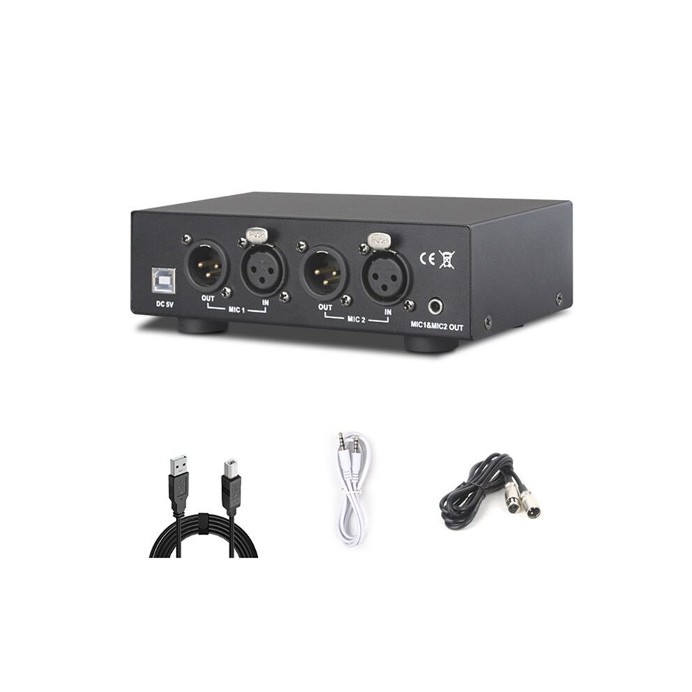 2 Channel 48V Phantom Power Supply, Universal Compact Phantom Power For Condenser Microphone Music Recording Equipment 6033799485394