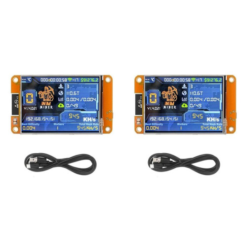 2X NMiner NerdMiner 945KH/S Harshrate 2,8 Polegadas  Display Bitcoin Crypto Solo Lottery Miner NerdMiner Atualizado