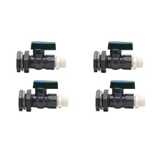 4x PVC Kraanset 3/4 Inch Regentonventiel met Schotconnector Slangadapter Anti-Scheur Anti-Roest Anti-Corrosie DN20