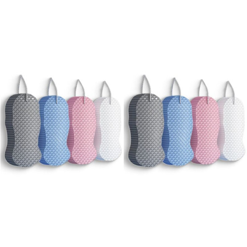 8X Magic Exfoliating Bath Sponge, Extra Soft Exfoliating Bath Sponge, Removes Dead Skin, Reusable 1