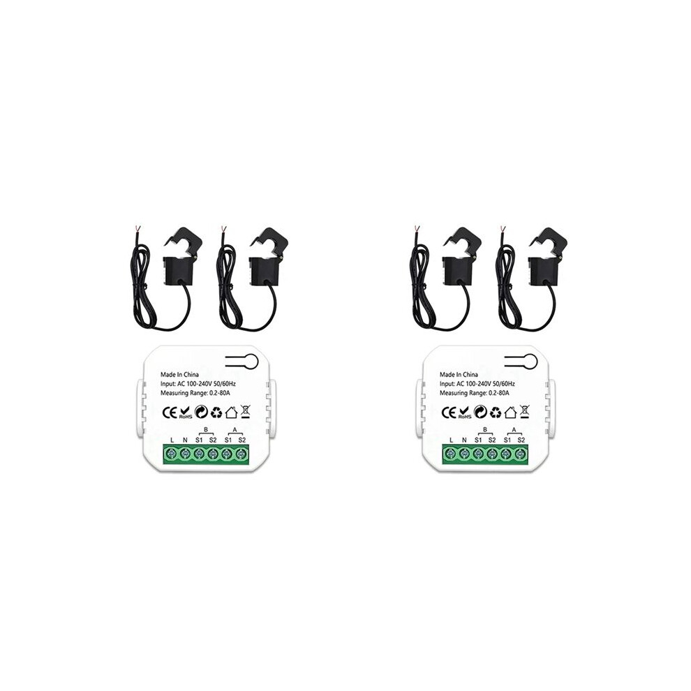2X Zigbee 2 Channel Meter Bidirectional With Current Sensor Tuya Monitor Power 80A 110V/240V 6032651105456