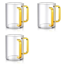 3X Vaso para Lavado de Manos con Dos Asas, de Acrílico Transparente de 5 Pulgadas, para el Ritual Judío de Netilat Yadayim.