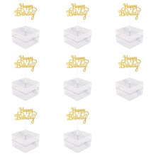 8X Cake Money Box Set, Money Pulling Cake Making Mold,Cake ATM Money Box with Gold Glitter Happy Birthday Cake Topper