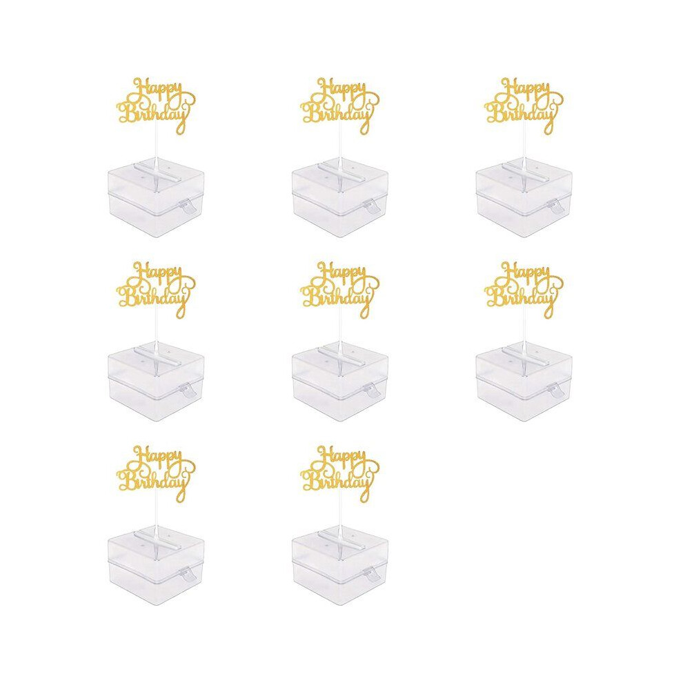8X Cake Money Box Set, Money Pulling Cake Making Mold,Cake Atm Money Box With Glitter Happy Birthday Cake Topper Gold 6034127441358