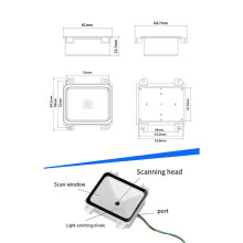 8X Scanner de Codes-Barres 2D Intégré Lecteur de Codes-Barres USB QR RS232 Kiosque D'Interface TTL Petite Imprimante de Codes-Barres à Installation