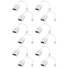 12Pcs DSL Filter Splitter ADSL Splitter for Phone Male to 2 Female RJ11 6P4C/6P2C Telephone Modem Converter Adapter