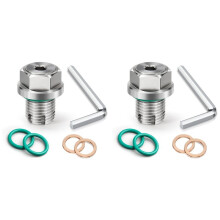 2set M14.1-1.5 X 15mm Oversize Piggyback Oil Drain Plug, Stainless Steel Self Tapping Oil Pan Thread Repair Kit
