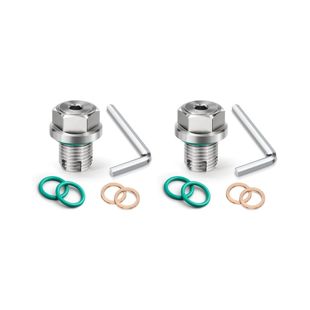 2Set M14.1-1.5 X 15Mm Oversize Piggyback Oil Drain Plug, Stainless Steel Self Tapping Oil Pan Thread Repair Kit 6032755232126