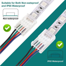 3sets 16.4Ft RGB LED Draad 22 AWG 4Pin RGB Draad met LED Strip Connector 22 Gauge 4 Kleuren RGB voor RGB LED Strips 3528 5050