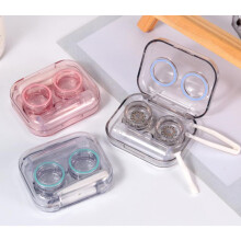 Colorful Travel Contact Lens Case Set with Tweezers and Clear Left Right Markings, 3 Pack