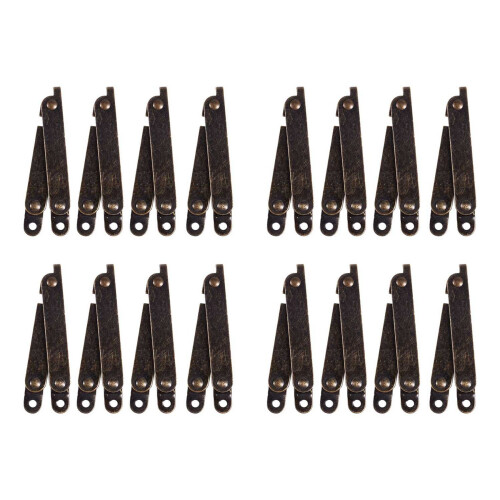 Furniture Box Rotatable Folding Lid Support Hinge Bronze Tone 16Pcs