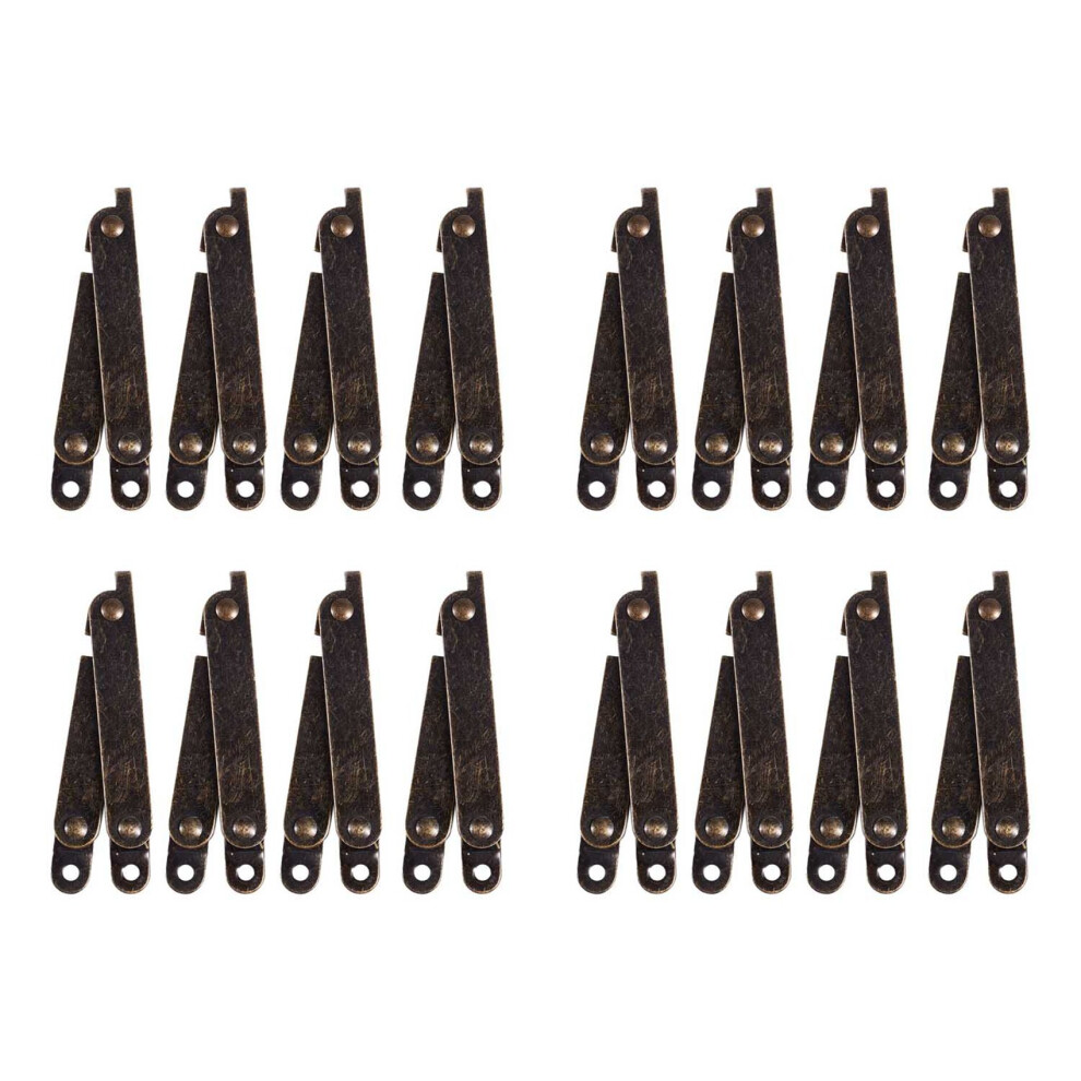 Furniture Box Rotatable Folding Lid Support Hinge Bronze Tone 16Pcs 6032125134692